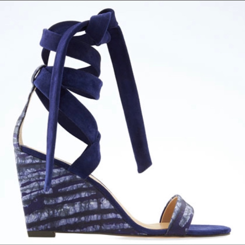 Banana Republic Blue Strappy Wedge Sandals